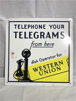 Vintage Telegram Metal Sign