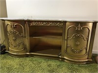 Gold Gilded Marble Top Credenza Midcentury