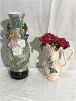 Porcelain Vase and flower figurine