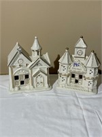 2 Porcelain Building Figurine