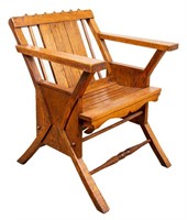 Aesthetic Movement Oak Lounge Deck Chair