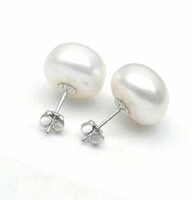 14kt White Gold Natural White Pearl Earrings