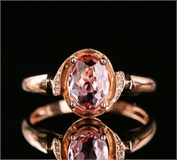 0.9ct natural pink tourmaline ring 10k gold