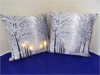 Illuminated Street Post Pillows + Xmas Door Draft
