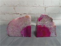 Agate Crystal Bookends