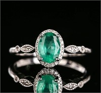 1ct natural emerald ring 10k gold