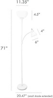 Simple Designs LF2000-WHT Floor Lamp with Reading