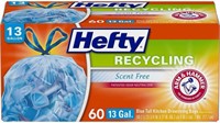 Hefty 60-Pk Recycling Tall Kitchen Trash Bags,
