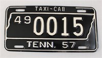 Black 1957 TN taxi tag