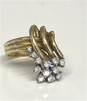 14 KT YELLOW GOLD & DIAMOND COCKTAIL RING