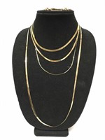 APPROX. 17.6 DWT 14KT GOLD INC. 4 NECKLACES,