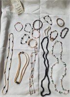 16pc fresh water pearl jewelry bracelet necklace +