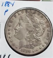 1884 US Morgan silver dollar Philadelphia VF