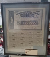 Authentic 1863 Confederate $1000 20yr bond cotton