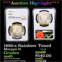 *Highlight* 1880-s Rainbow Toned Morgan $1 Graded