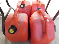 4 PLASTIC GAS CANS 5 GAL