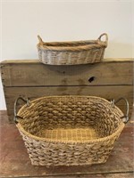 Pair of Decorator Woven Baskets