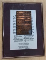 Stamped Copper Sheet Music Framing