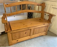 Pine Deacon Bench with Storage