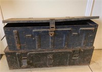 Pair of Early Metal Military Boxes