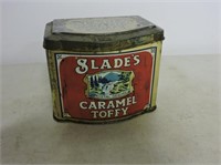 Slade's Caramel Toffy Tin 3 1/2"T