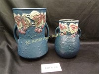 Two Roseville reproduction vases, a 8" and a 10"