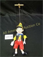 Vintage chalkware Pinocchio marionette, 12" tall,