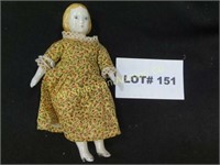 Ruth Gibbs Godey blonde china doll, 7" tall
