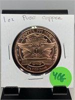 1 OZ COPPER BULLION PROOF COIN