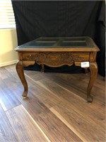 Glass Topped End Table