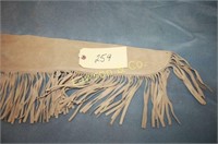 BRUSHED LEATHER LONG RIFLE PROTECTOR WITH FRINGE,