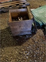 old wood crate w/ old cutlery