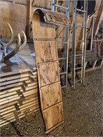 wooden toboggan, vintage