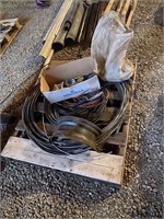 pallet of wire, triplex, electrical plugs