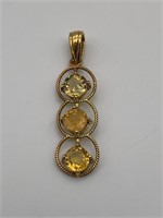 18K Rare Yellow Sapphire Pendant