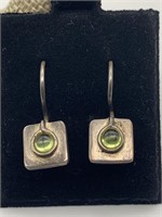 Sterling Silver Peridot Pierced Earrings