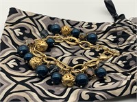 Brighton Contempo Chic Gold & Blue Bracelet