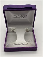 18K & Sterling Silver Crystal Earrings
