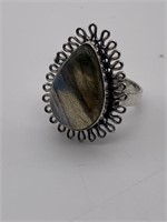Chunky Labradorite Sterling Silver Fine Ring