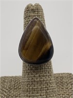 Sterling Silver Tigers Eye Large Ring