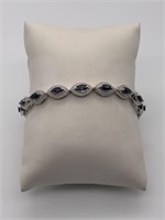 Sterling Silver Black Sapphire Fancy Bracelet