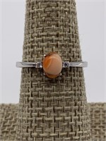 Fancy Orange Agate Jeweled Ring