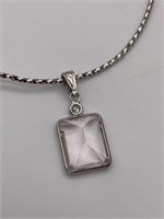 14K Morganite & Diamond Pendant