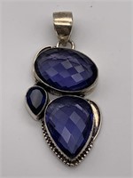 Exquisite Chunky Amethyst & Sapphire Pendant
