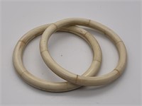120+ Year Old Thick Ivory Bangle Bracelets