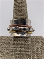 Rare Sterling Silver Moonstone Spinner Ring