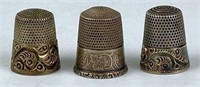 Sterling Silver Thimbles, Lot of 3