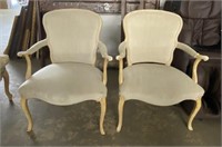 French Provincial Upholstered Arm Chairs