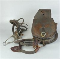 Vintage Bridle, Saddle Bags & Stirrups