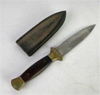 Vintage Hand Forged Knife with Brass & Wood Handle
